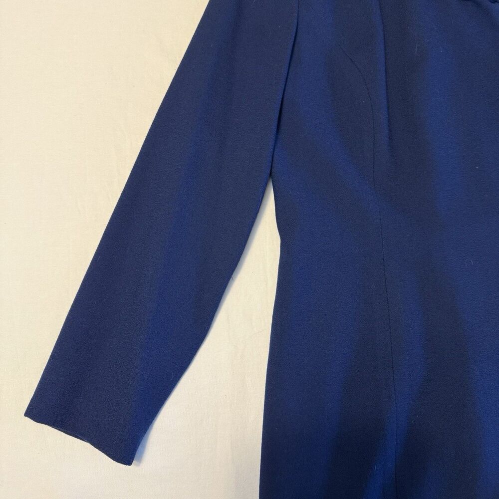 NWT Vintage 90s Talbots Navy Wool Dress With Velvet Collar & Buttons Size 14 - Picture 9 of 16